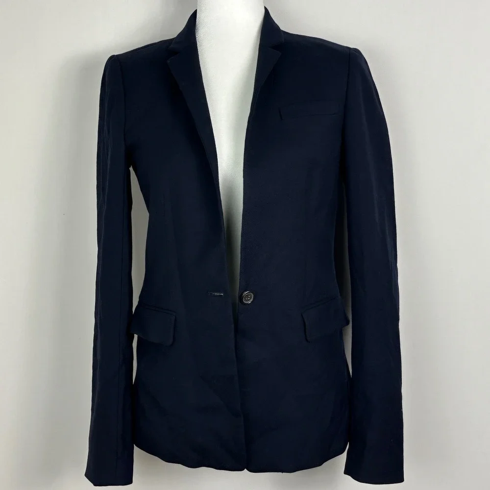 J Crew Tall Regent Wool Blazer Jacket Womens Size 2T 2 Style B0328 Long Minimal - Picture 7 of 16